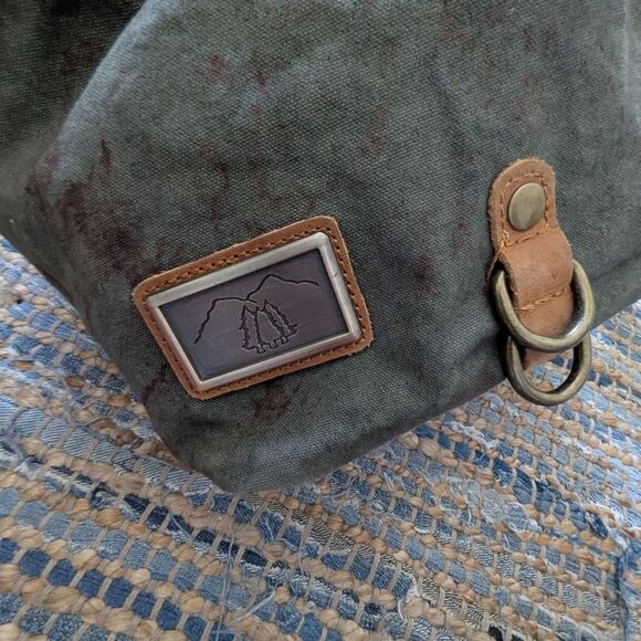 Backpack Tribal Aztec Olive Green Stripes Canvas Bag Festival Purse Boho Gremlin - Picture 3 of 8